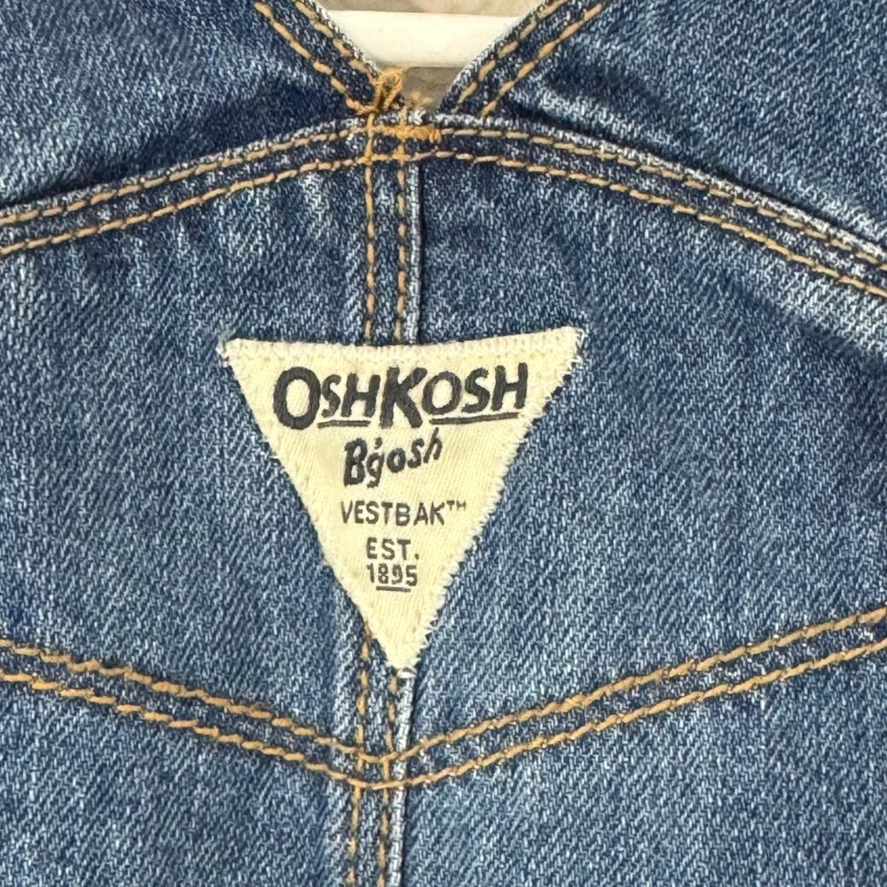 OshKosh B'gosh Girl's Size 3M Blue Denim Eyelet Overall Dress OSH11771-IGP